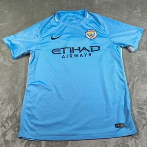 Manchester City FC Home Jersey Men XL Blue Nike Dri FIT Soccer Shirt 2016 Etihad